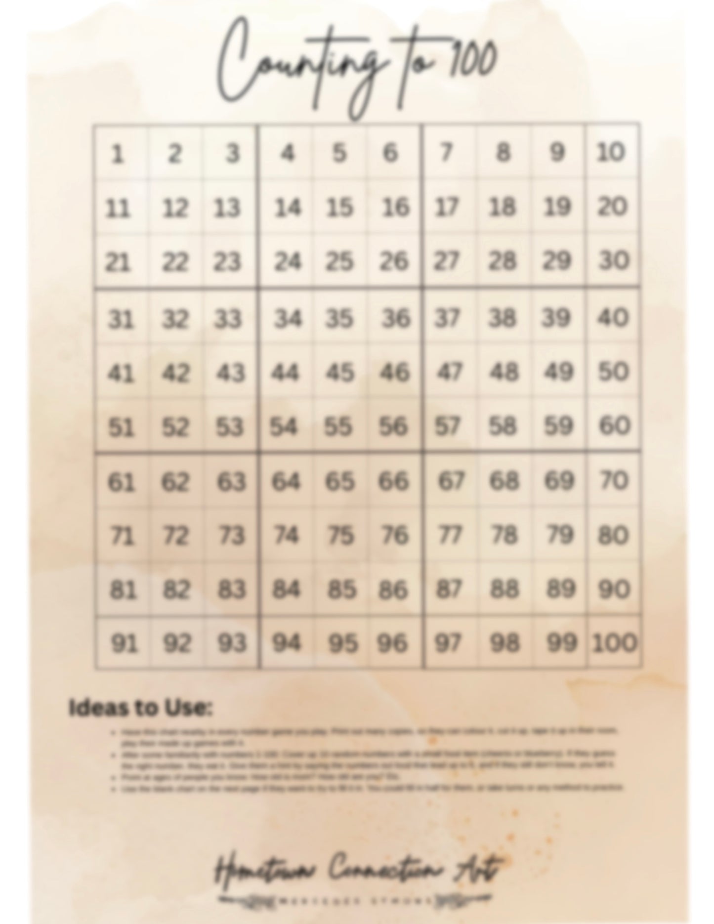 Counting to 100: For Kids Who Thrive in the Arts